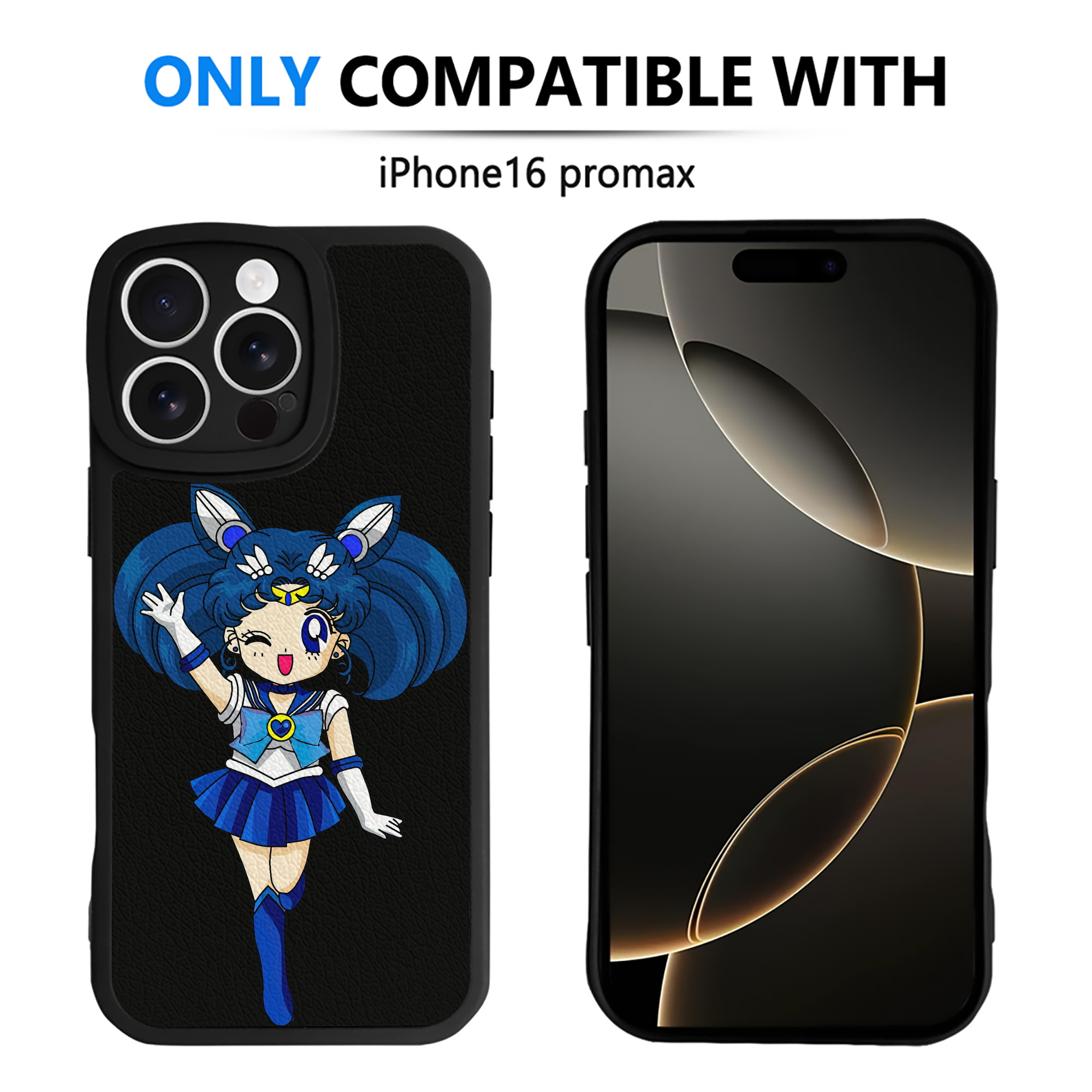 （画像用） 美少女戦士セーラームーン 水野 亜美 みずの あみ Sailor Moon Mizuno Ami 【iPhone 16シリーズ対応】シリコンスマホケース（レザー調） 材質：シリコン